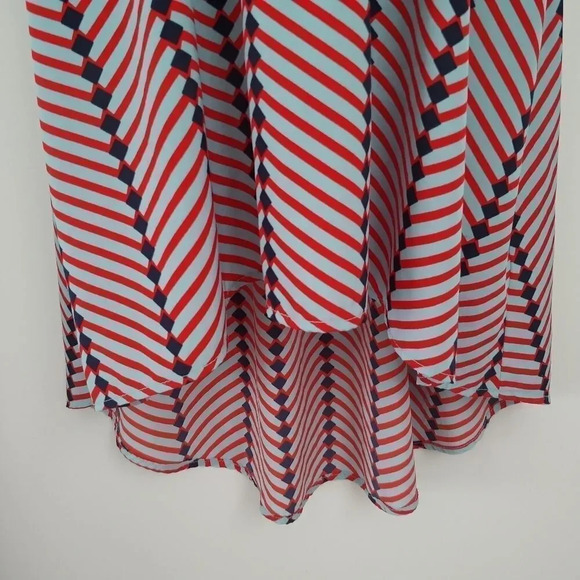 Cherish High-Low Midi Dress, Sleeveless, Red/Gray L - Picture 4 of 8